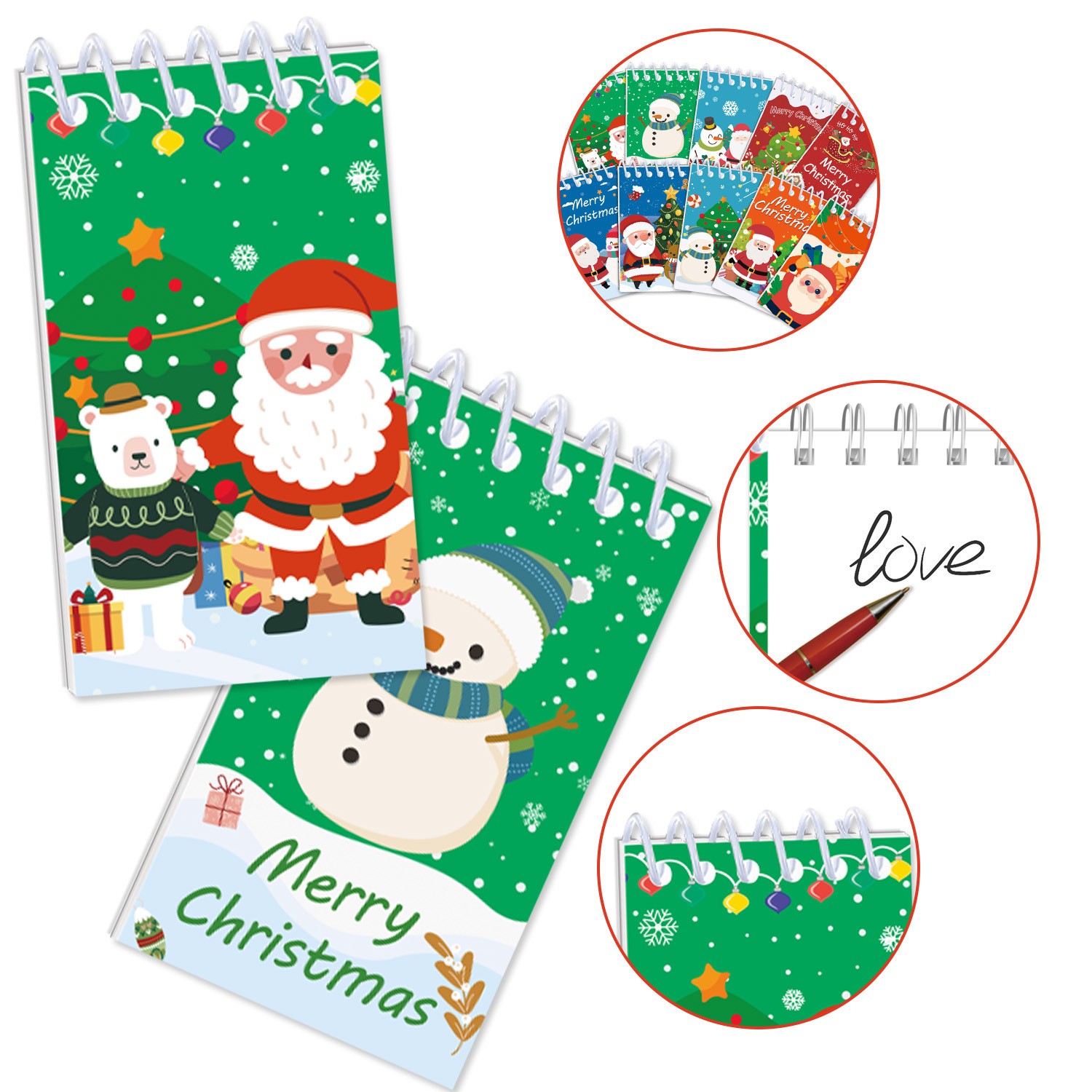 Cross-border Christmas-themed notebook, spiral notebook, festive party decoration, holiday gift, journal notebook